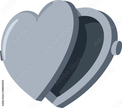 Metal Heart Locket Illustration