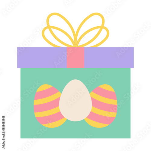 Colorful Easter Egg in Gift Box.