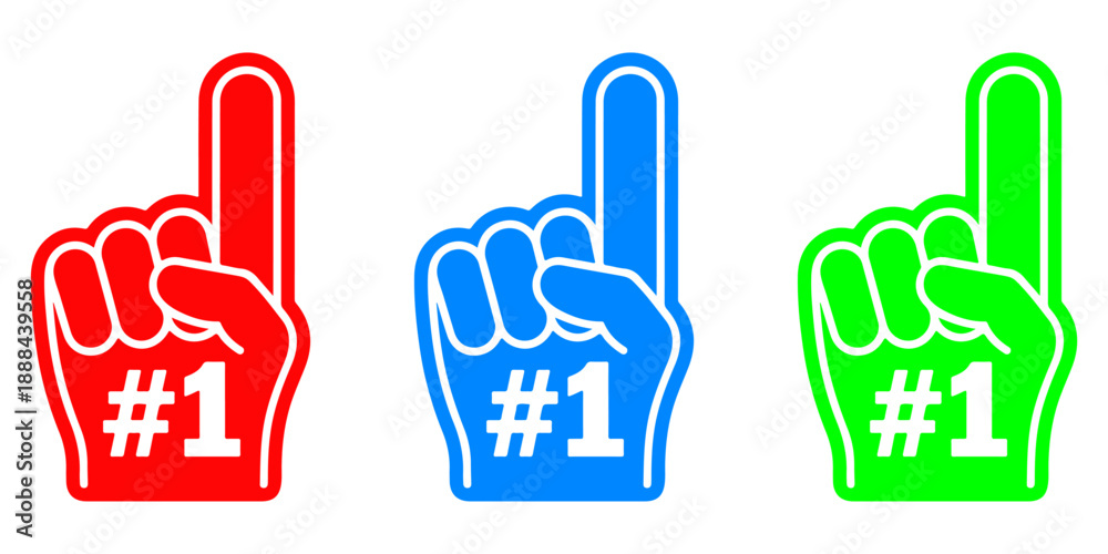 Fototapeta premium Number 1 fan hand vector