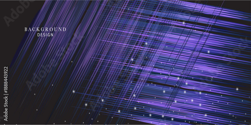 Glowing lines falling abstract big data concept in purple