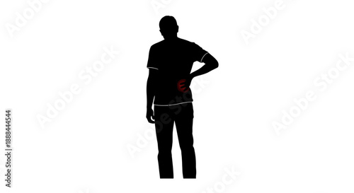 Silhouette of a Person Holding Their Side Showing Discomfort or Pain