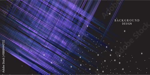 Glowing lines falling abstract big data concept in purple