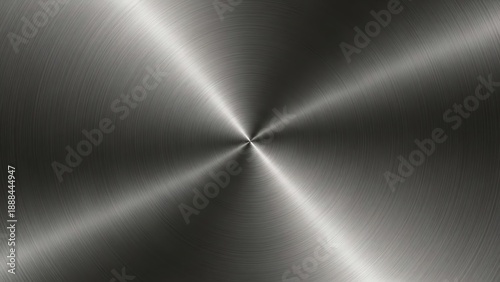 Stainless steel surface with brushed finish and radial pattern, creating a sleek and modern aesthetic