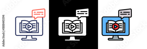 Online Course triple icon