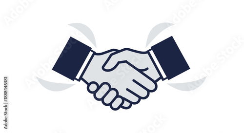 Business Partnership Agreement Concept with Handshake Icon Symbolizing Trust and Collaboration