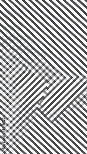 Geometric illustration featuring layered diagonal stripes in various directions, creating dynamic patterns