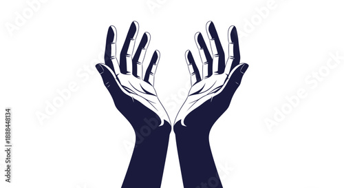 Symbolic Illustration of Open Hands Reaching Upwards in a Gesture of Hope and Support
