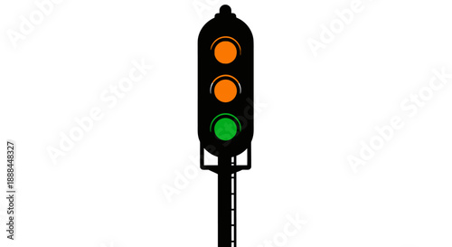 Traffic Signal Light Showing Green and Amber Lights.