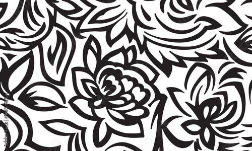 abstract floral seamless pattern design background suitable for home decore and wallpaper purpose
