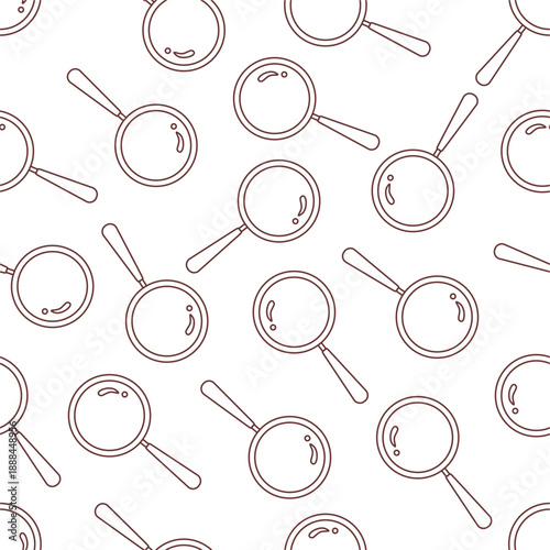 Loupe seamless pattern background. Seamless magnifying glass pattern. Magnifying glass doodle pattern background.