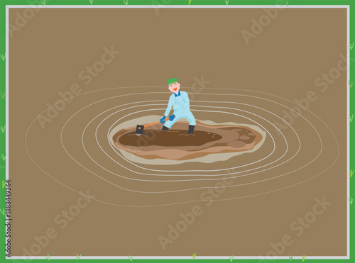 農作業をしているイラスト素材。