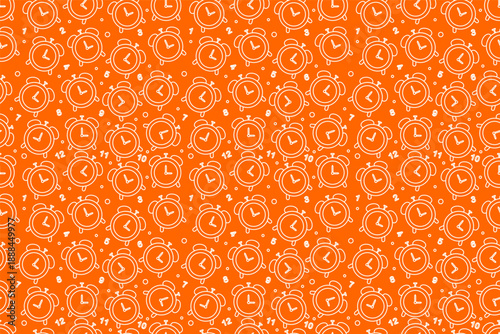 Alarm clock pattern background. Seamless alarm clock doodle pattern. Alarm clock pattern vector design.