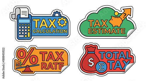 Vector Tax Icons For Finance And Business Management