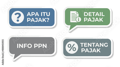 Vector Set of Tax Information Bubbles for Educational Purposes