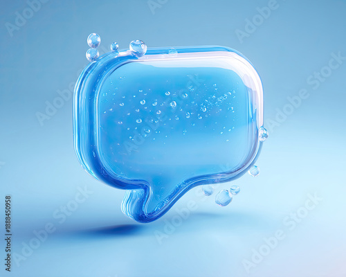 Abstract blue water speech bubble