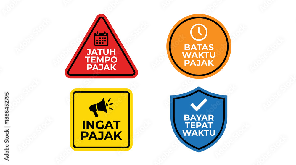 Fototapeta premium Essential Vector Tax Reminder and Deadline Icons for Financial Compliance