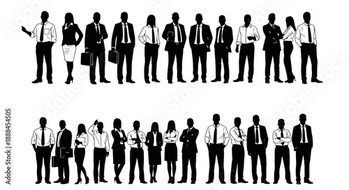 Diverse Business People Silhouettes Collection: Professional Teamwork and Corporate Lifestyle