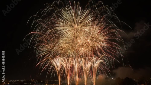 Vibrant Fireworks Display at Night Celebration.
