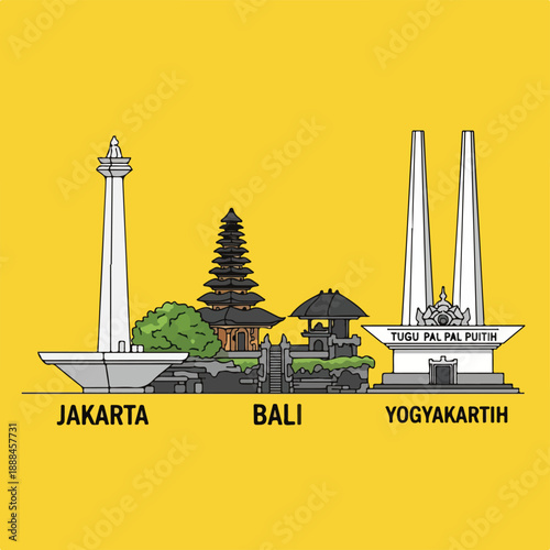 Landmarks of Jakarta, Bali, and Yogyakarta