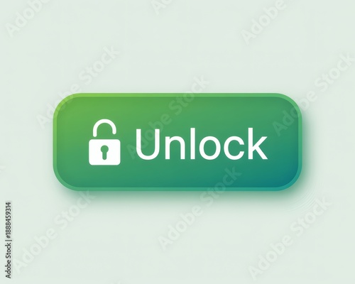 Green unlock button with padlock icon