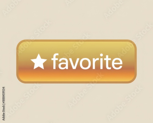 Golden favorite button with star icon