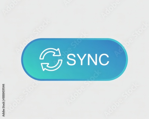 Blue sync button with circular arrow icon