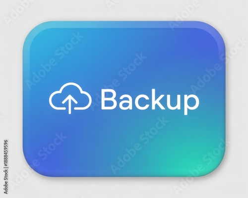 Cloud backup icon with gradient background