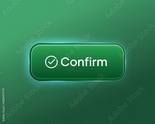 Green confirm button with checkmark