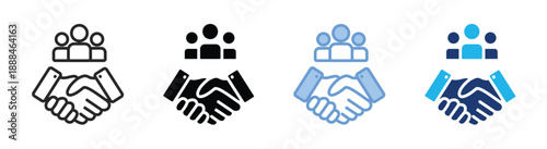 Handshake icon set multiple style collection