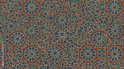 Ornate mosaic floral pattern