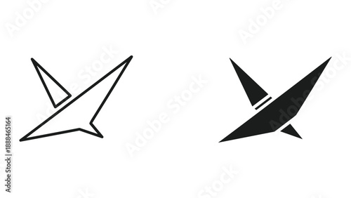 Free Download Simple origami bird illustration on white background - GFXLoad