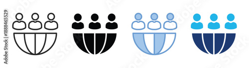 Collaborate icon set multiple style collection