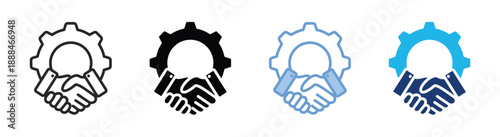 Collaboration icon set multiple style collection
