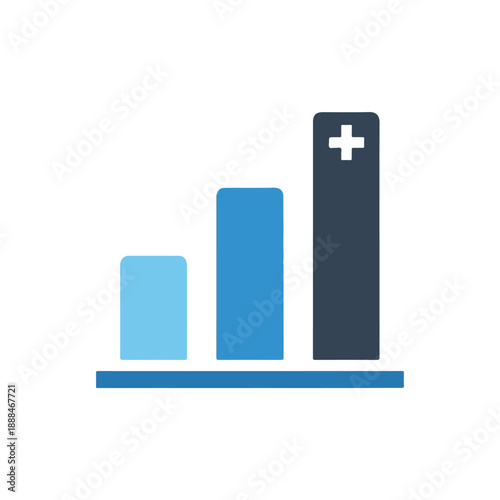 Hospital Health Bar Chart with Plus Symbol