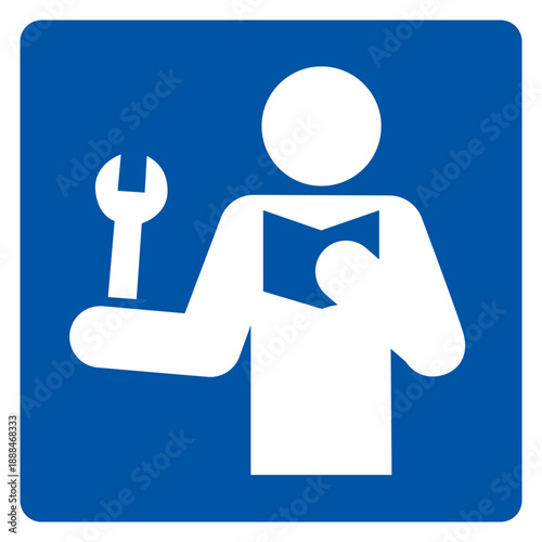 Read Technical Manual Before Servicing Symbol Sign, Vector Illustration, Isolate On White Background Label .EPS10