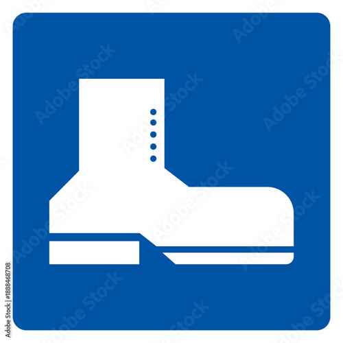 Wear Foot Protection Symbol Sign,Vector Illustration, Isolated On White Background Label. EPS10