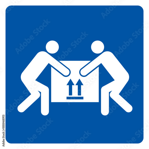 Use Team Lifting Required Symbol Sign,Vector Illustration, Isolated On White Background Label.EPS10