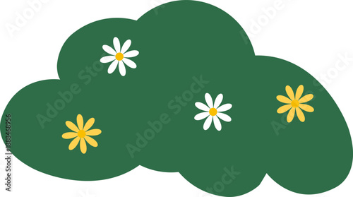 꽃이 함께 있는 숲 나무 덩쿨 장식