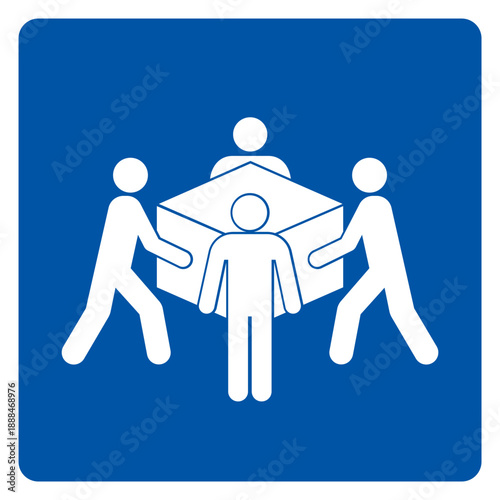 Use Four Person Lift Required Symbol Sign, Vector Illustration, Isolate On White Background Label.EPS10