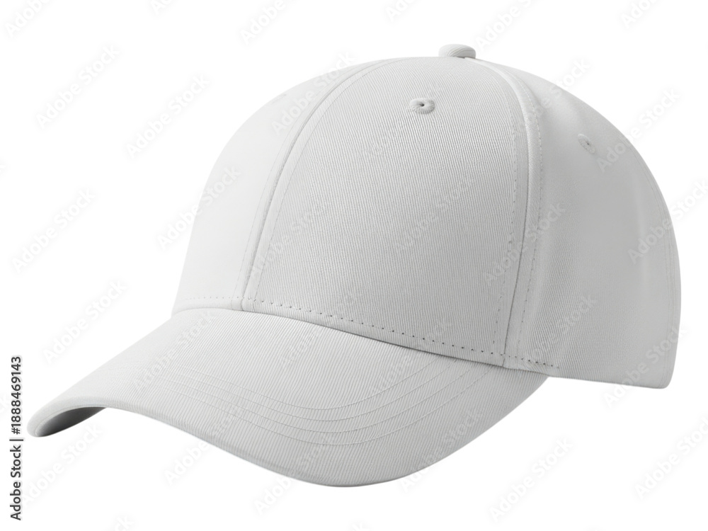 Fototapeta premium White baseball cap 3d transparent background, cutout png