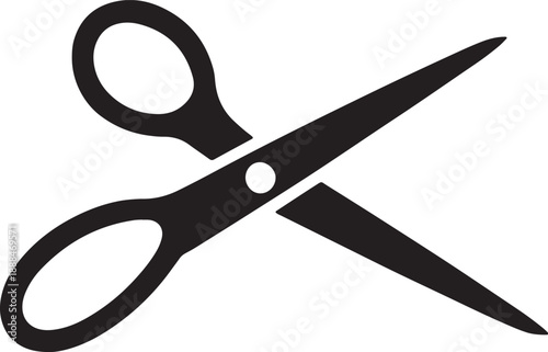 Open scissors silhouette tool icon for sewing tailoring haircutting or crafts diy projects icon