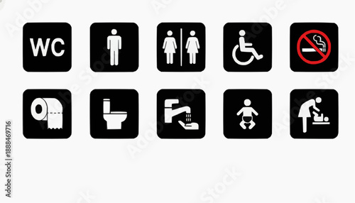 toilet sign vector Toilet Icon Set Vector | WC Public Bathroom Washroom Symbols