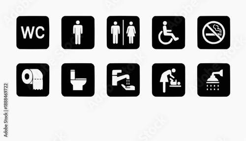 man and woman sign Toilet Icon Set Vector | WC Public Bathroom Washroom Symbols