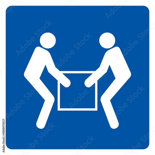 Use Two Person Lift Symbol Sign,Vector Illustration, Isolated On White Background Label. EPS10