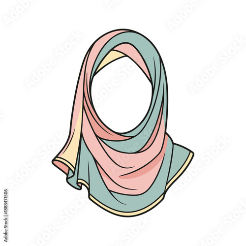 Multicolor Hijab Scarf Draped Headscarf