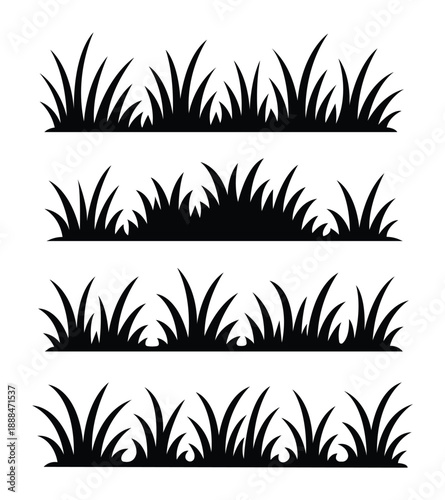 Vector Black Grass Silhouette Collection