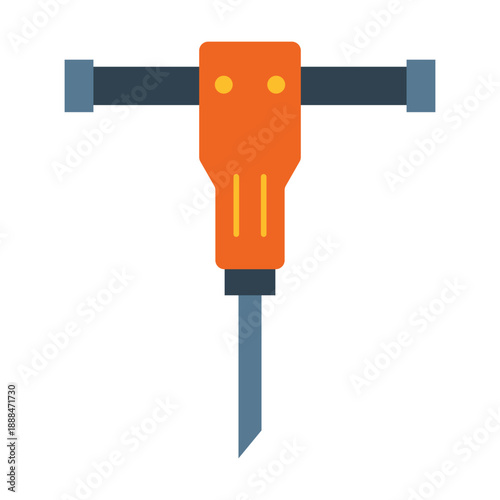 Orange handheld electric drill tool.