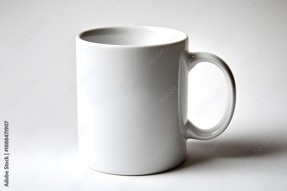 Obraz premium A plain white ceramic mug mockup placed on a clean background