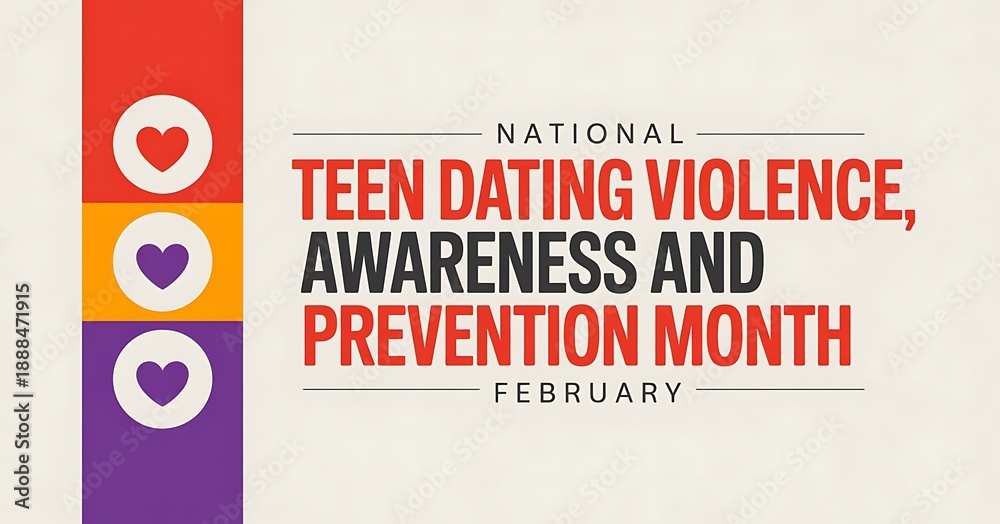 Obraz premium Support national teen dating violence awareness and prevention month in February with education programs resources and community involvement for safety