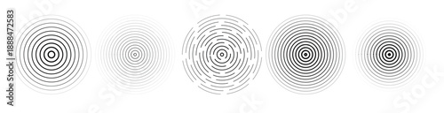 black linear concentric circle set dotted and dashed sound